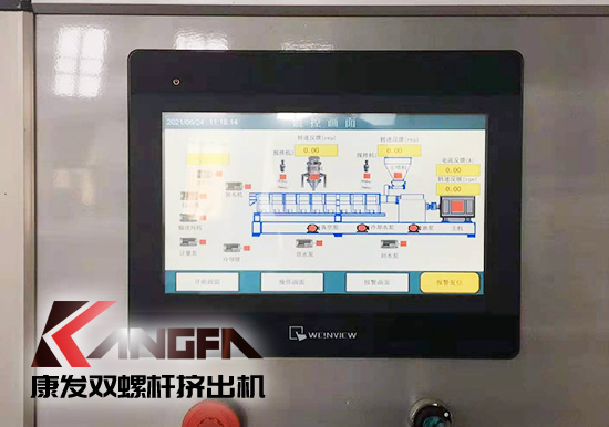 PLC结合变频器构成的双螺杆挤出机控制系统实现双螺杆挤出机电机的无极调速控制以及料筒恒温控制